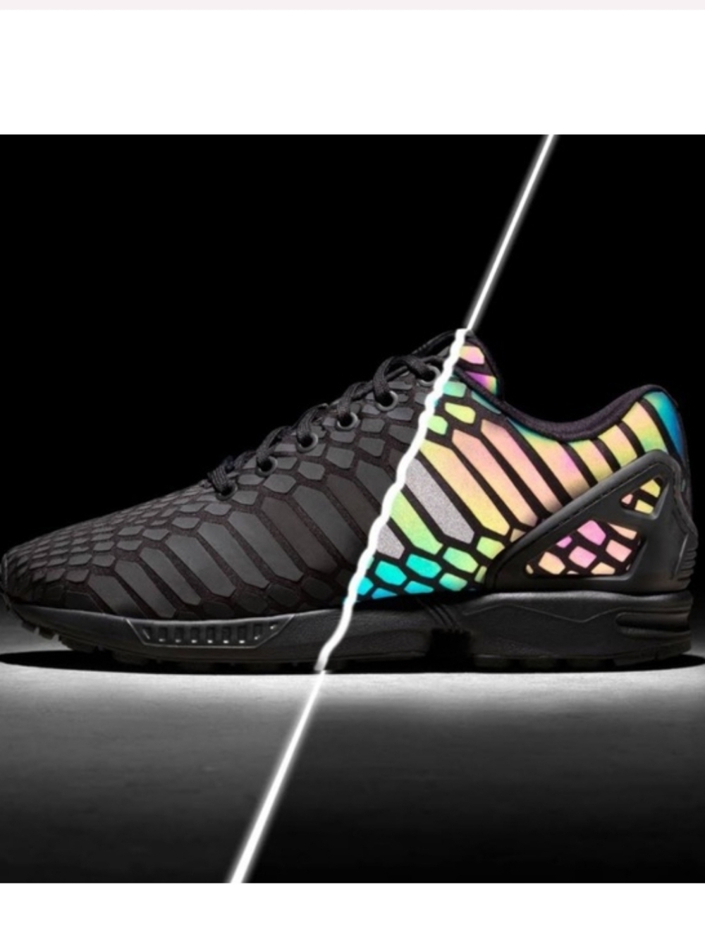 Adidas ZX Flux Xeno Black Reflective Sneakers Womens Size 8.5 Running Shoes